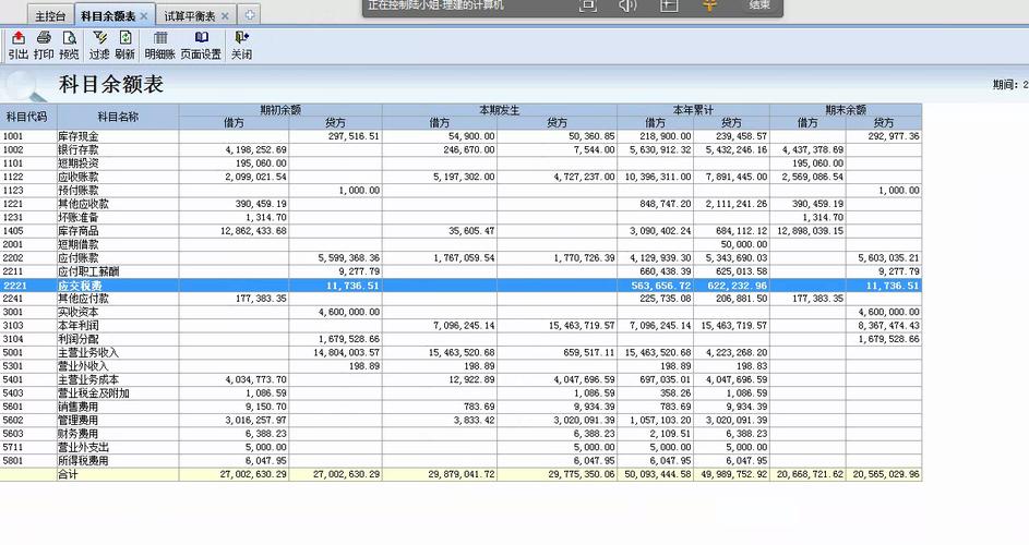 金蝶2000科目余额表列表项目没有发生