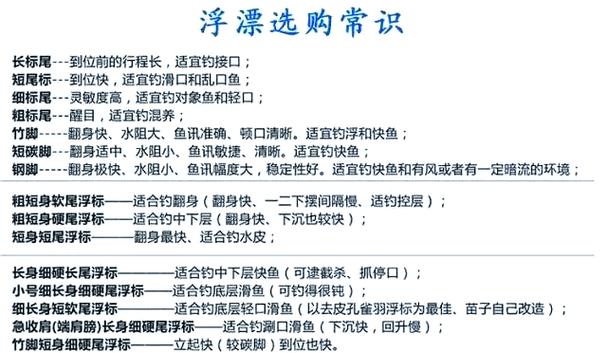 浮漂的选择和使用